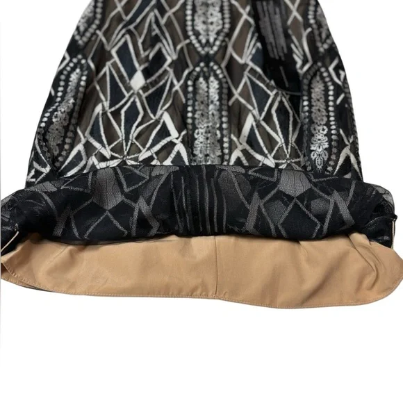 NWT BCBGMAXAZRIA Alese Floral Geometric Pattern Midi Dress - Picture 7 of 10